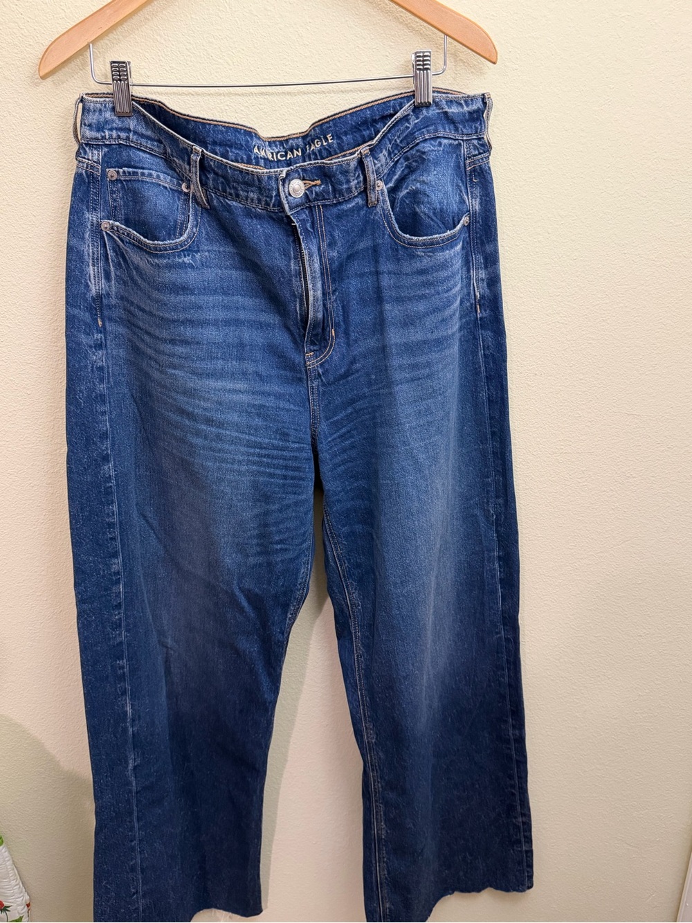 American Eagle Outfitters Blue Denim Wide Leg Jeans